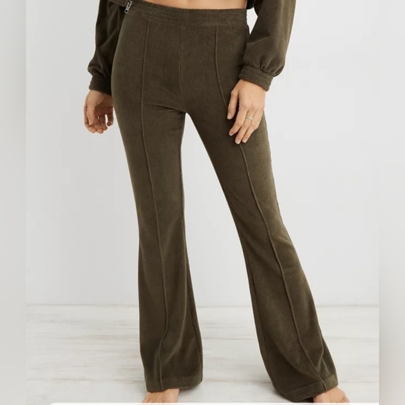 aerie Pants - Aerie | Groove-On Rin Velour Flare Pants